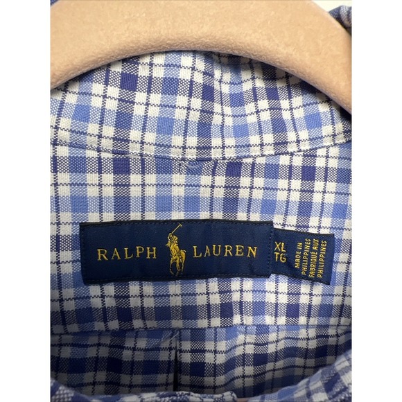 Ralph Lauren Plaid Long Sleeve Cotton Pony Logo Button Down Shirt Men's Size XL - Picture 2 of 9